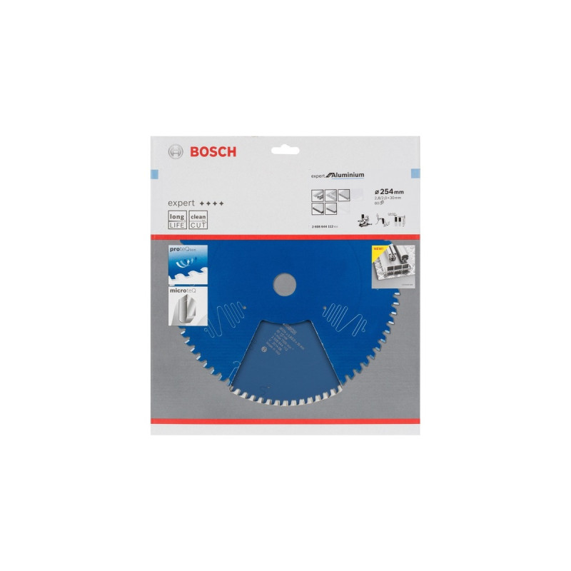 Bosch Kreissägeblatt Expert for Aluminium, Ø 254mm, 80Z(Bohrung 30mm, für Kapp- & Gehrungssägen)