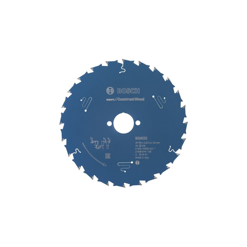 Bosch Kreissägeblatt Expert for Construct Wood, Ø 190mm, 24Z(Bohrung 30mm, für Handkreissägen)