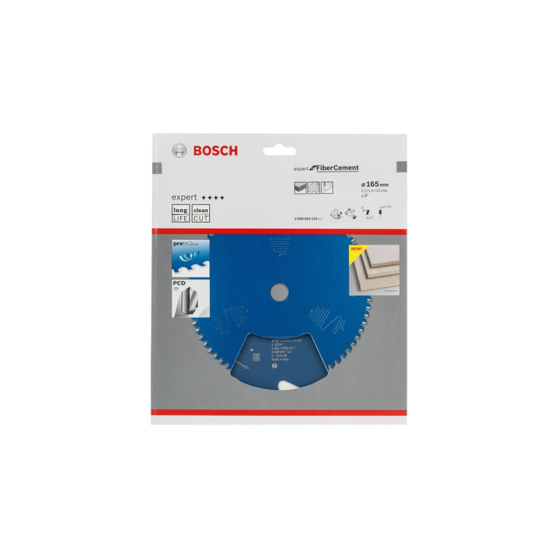 Bosch Kreissägeblatt Expert for Fibre Cement, Ø 165mm, 4Z(Bohrung 20mm, für Handkreissägen)