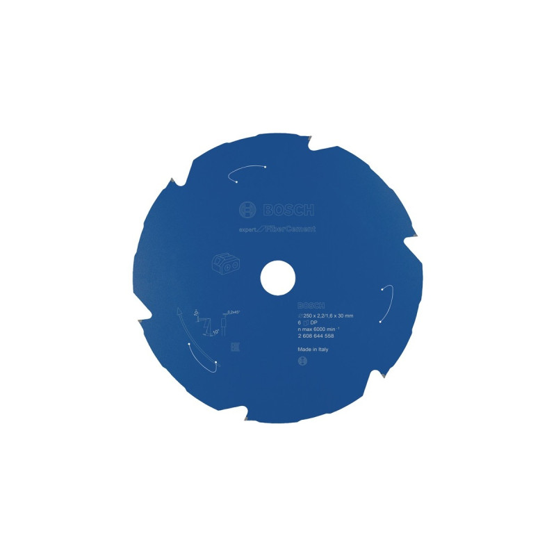 Bosch Kreissägeblatt Expert for Fibre Cement, Ø 250mm, 6Z(Bohrung 30mm, für Akku-Kappsägen)