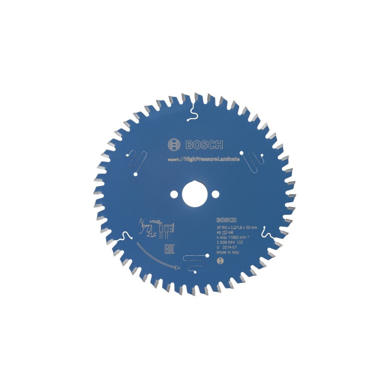 Bosch Kreissägeblatt Expert for High Pressure Laminate, Ø 160mm, 48Z(Bohrung 20mm, für Handkreissägen)