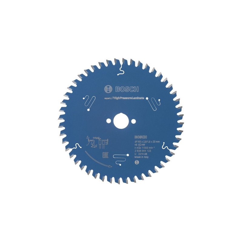 Bosch Kreissägeblatt Expert for High Pressure Laminate, Ø 165mm, 48Z(Bohrung 20mm, für Handkreissägen)