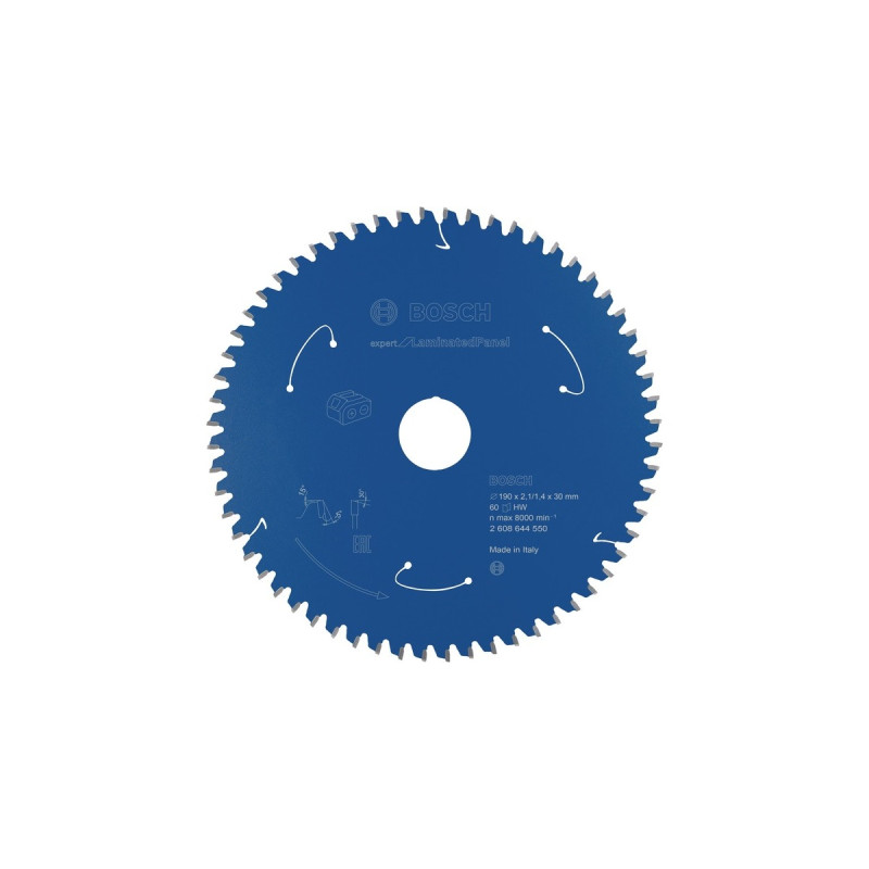 Bosch Kreissägeblatt Expert for Laminated Panel, Ø 190mm, 60Z(Bohrung 30mm, für Akku-Handkreissägen)
