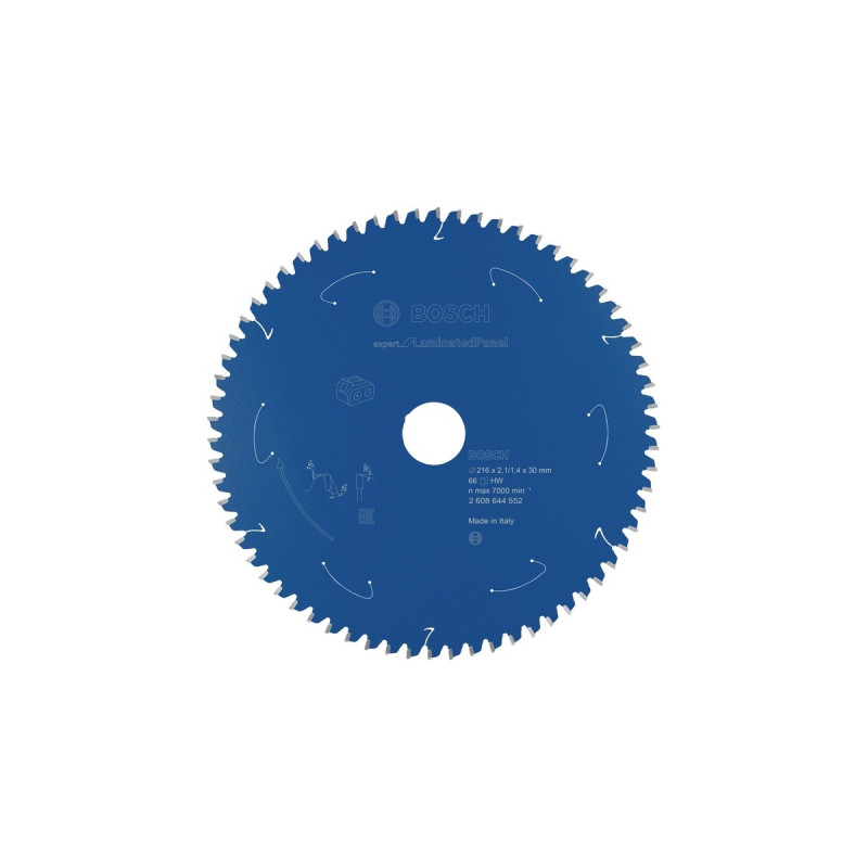Bosch Kreissägeblatt Expert for Laminated Panel, Ø 216mm, 66Z(Bohrung 30mm, für Akku-Handkreissägen)