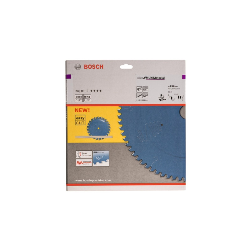 Bosch Kreissägeblatt Expert for Multi Material, Ø 254mm, 80Z(Bohrung 30mm, für Kapp- & Gehrungssägen)