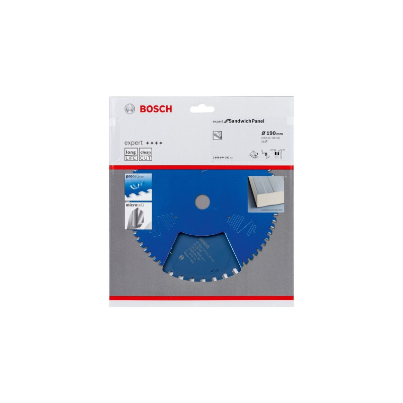 Bosch Kreissägeblatt Expert for Sandwich Panel, Ø 190mm, 36Z(Bohrung 30mm, für Handkreissägen)