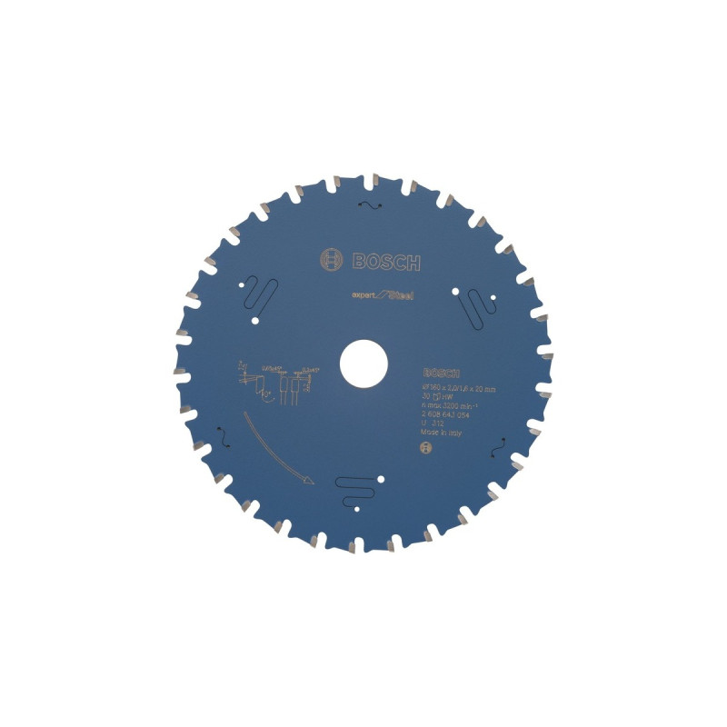 Bosch Kreissägeblatt Expert for Steel, Ø 160mm, 30Z(Bohrung 20mm, für Handkreissägen)