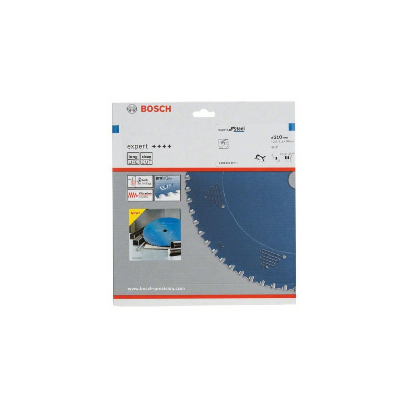 Bosch Kreissägeblatt Expert for Steel, Ø 210mm, 48Z(Bohrung 30mm, für Handkreissägen)