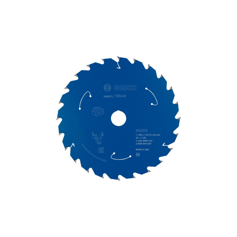 Bosch Kreissägeblatt Expert for Wood, Ø 165mm, 24Z(Bohrung 20mm, für Akku-Handkreissägen)