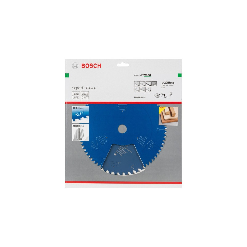 Bosch Kreissägeblatt Expert for Wood, Ø 235mm, 48Z(Bohrung 30mm, für Handkreissägen)