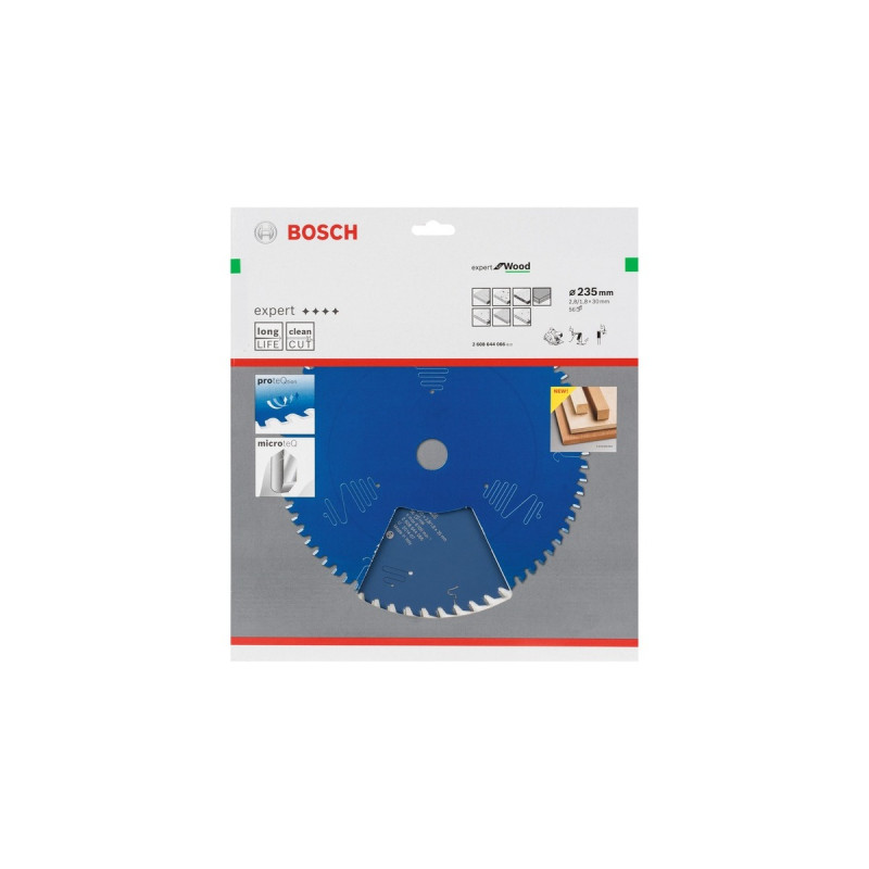 Bosch Kreissägeblatt Expert for Wood, Ø 235mm, 56Z(Bohrung 30mm, für Handkreissägen)