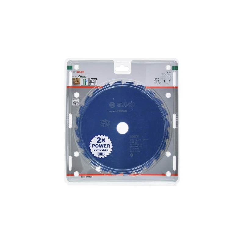 Bosch Kreissägeblatt Expert for Wood, Ø 250mm, 24Z(Bohrung 30mm, für Akku-Kappsägen)