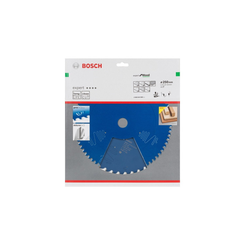 Bosch Kreissägeblatt Expert for Wood, Ø 250mm, 40Z(Bohrung 30mm, für Kapp- & Gehrungssägen)