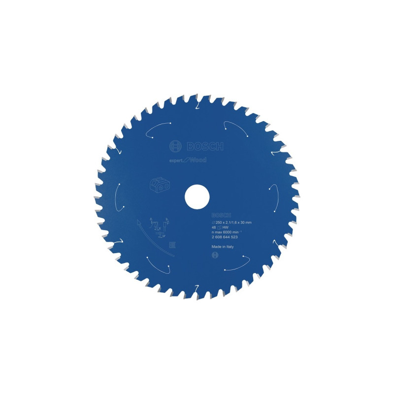 Bosch Kreissägeblatt Expert for Wood, Ø 250mm, 48Z(Bohrung 30mm, für Akku-Kappsägen)
