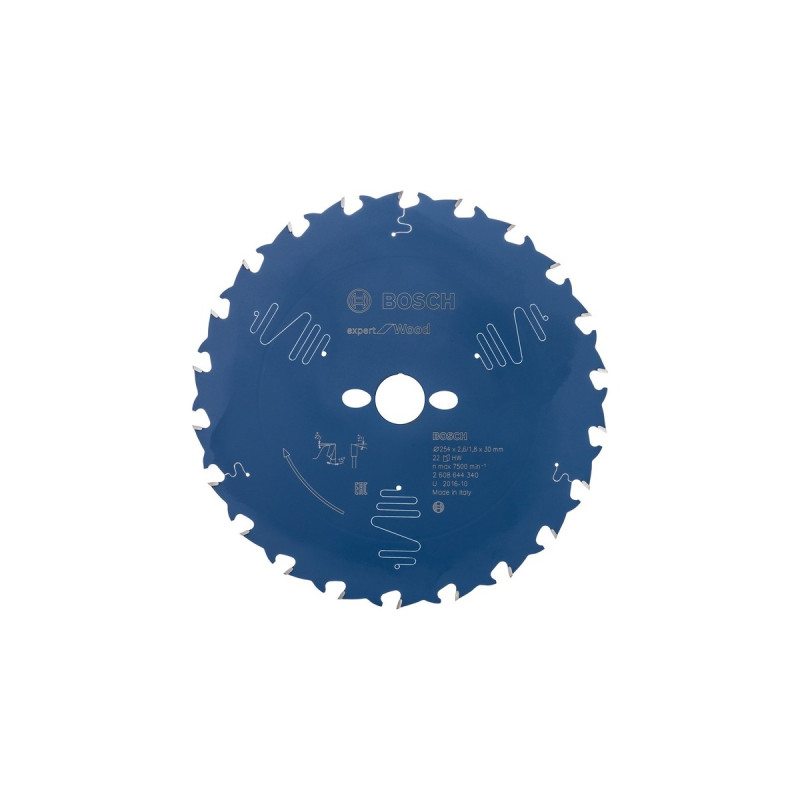 Bosch Kreissägeblatt Expert for Wood, Ø 254mm, 22Z(Bohrung 30mm, für Tischkreissägen)