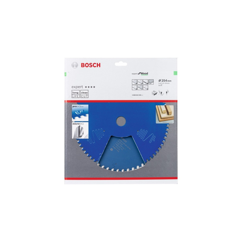 Bosch Kreissägeblatt Expert for Wood, Ø 254mm, 54Z(Bohrung 30mm, für Tischkreissägen)