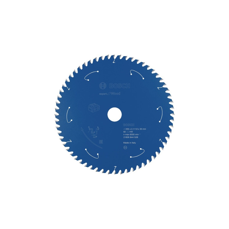 Bosch Kreissägeblatt Expert for Wood, Ø 254mm, 60Z(Bohrung 30mm, für Akku-Tischkreissägen)