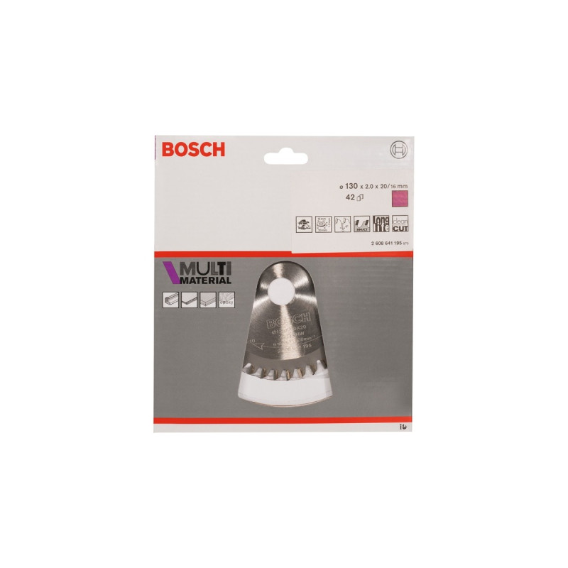 Bosch Kreissägeblatt Multi Material, Ø 130mm, 42Z(Bohrung 20mm, für Handkreissägen)