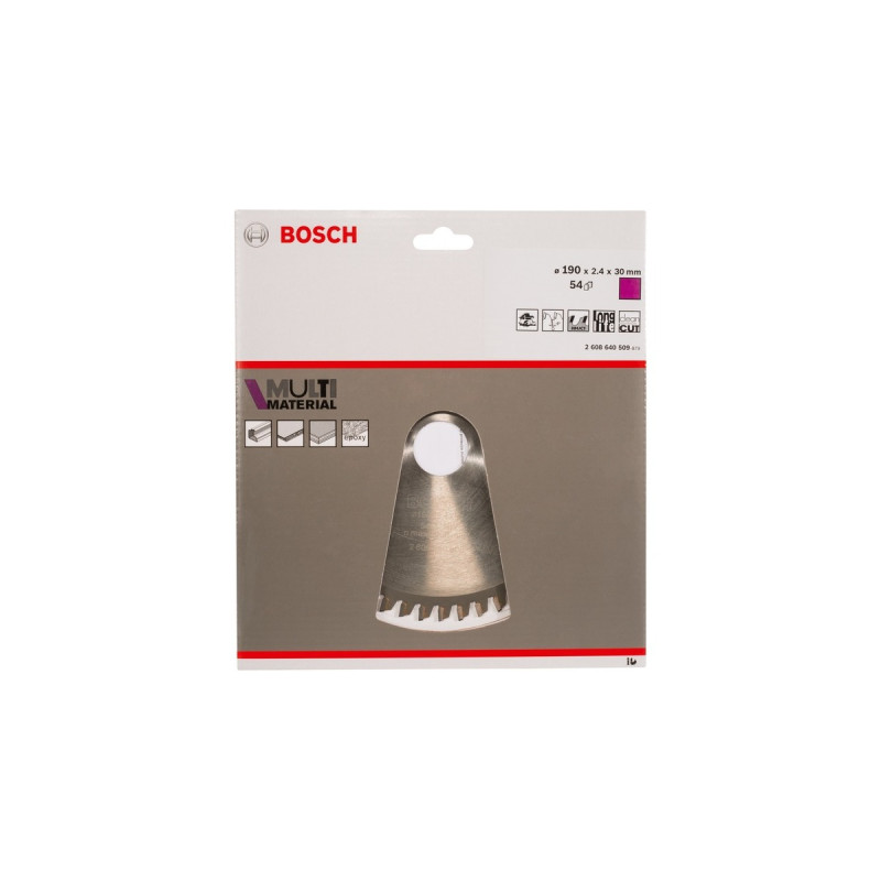 Bosch Kreissägeblatt Multi Material, Ø 190mm, 54Z(Bohrung 30mm, für Handkreissägen)