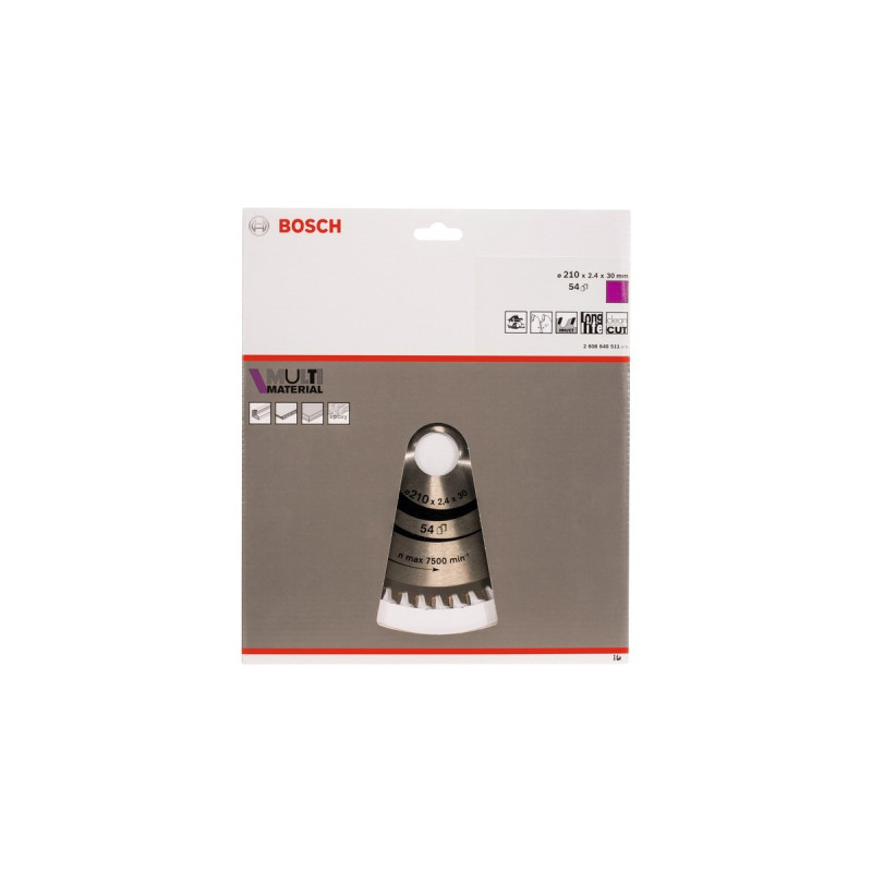 Bosch Kreissägeblatt Multi Material, Ø 210mm, 54Z(Bohrung 30mm, für Handkreissägen)
