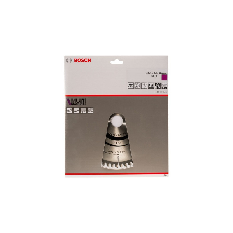 Bosch Kreissägeblatt Multi Material, Ø 235mm, 64Z(Bohrung 30mm, für Handkreissägen)
