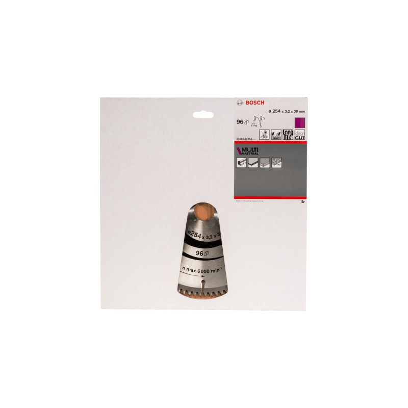 Bosch Kreissägeblatt Multi Material, Ø 254mm, 96Z(Bohrung 30mm, für Kapp- & Gehrungssägen)