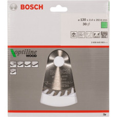 Bosch Kreissägeblatt Optiline Wood, Ø 130mm, 30Z(Bohrung 20mm, für Handkreissägen)