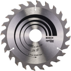 Bosch Kreissägeblatt Optiline Wood, Ø 165mm, 24Z(Bohrung 30mm, für Handkreissägen)