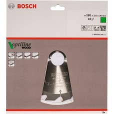 Bosch Kreissägeblatt Optiline Wood, Ø 190mm, 16Z(Bohrung 30mm, für Handkreissägen)
