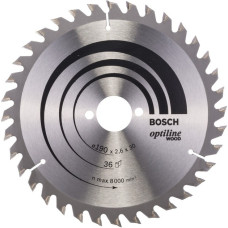 Bosch Kreissägeblatt Optiline Wood, Ø 190mm, 36Z(Bohrung 30mm, für Handkreissägen)