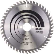 Bosch Kreissägeblatt Optiline Wood, Ø 190mm, 48Z(Bohrung 30mm, für Handkreissägen)