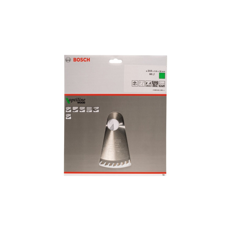Bosch Kreissägeblatt Optiline Wood, Ø 210mm, 60Z(Bohrung 30mm, für Handkreissägen)