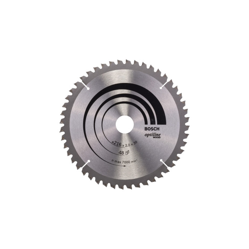Bosch Kreissägeblatt Optiline Wood, Ø 216mm, 48Z(Bohrung 30mm, für Kapp- & Gehrungssägen)