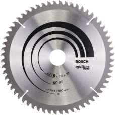 Bosch Kreissägeblatt Optiline Wood, Ø 216mm, 60Z(Bohrung 30mm, für Kapp- & Gehrungssägen)