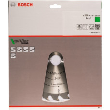 Bosch Kreissägeblatt Optiline Wood, Ø 230mm, 24Z(Bohrung 30mm, für Handkreissägen)