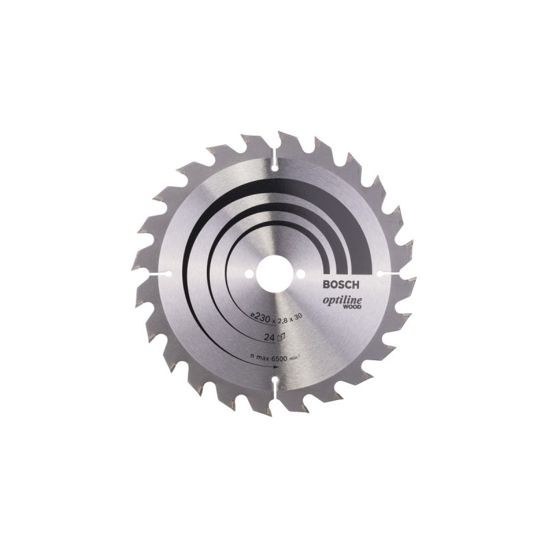 Bosch Kreissägeblatt Optiline Wood, Ø 230mm, 24Z(Bohrung 30mm, für Handkreissägen)