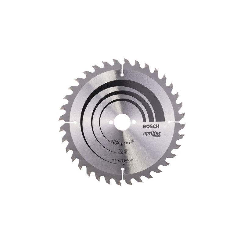 Bosch Kreissägeblatt Optiline Wood, Ø 230mm, 36Z(Bohrung 30mm, für Handkreissägen)