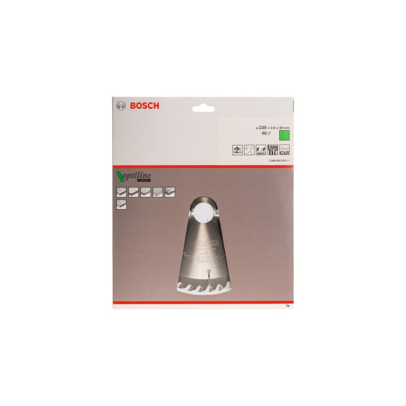 Bosch Kreissägeblatt Optiline Wood, Ø 230mm, 48Z(Bohrung 30mm, für Handkreissägen)