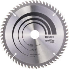 Bosch Kreissägeblatt Optiline Wood, Ø 235mm, 60Z(Bohrung 30mm, für Handkreissägen)