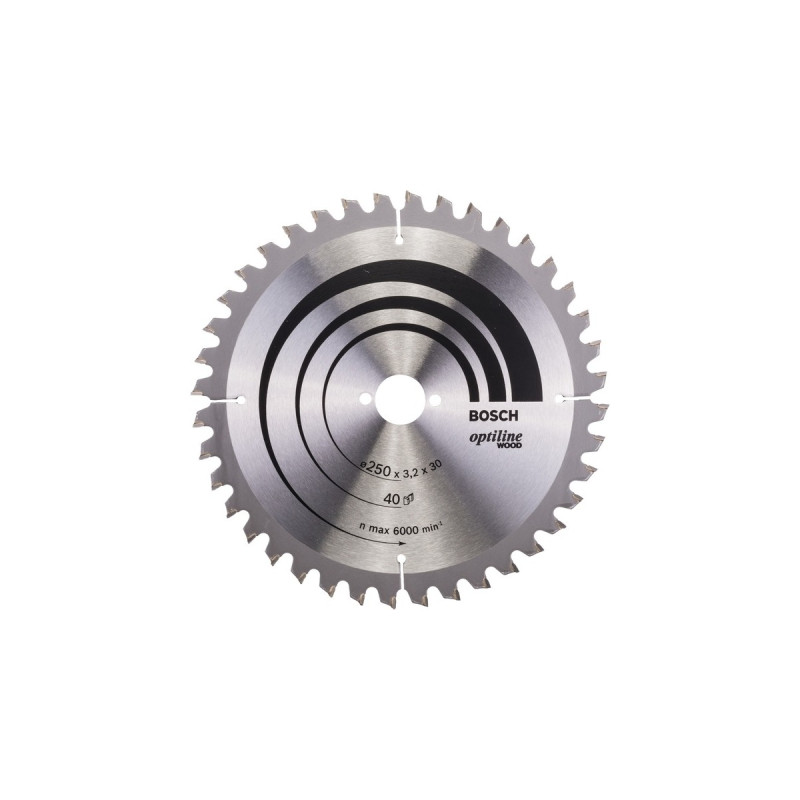 Bosch Kreissägeblatt Optiline Wood, Ø 250mm, 40Z(Bohrung 30mm, für Kapp- & Gehrungssägen)
