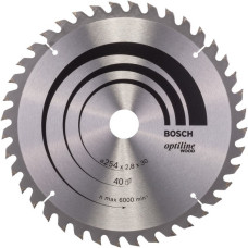 Bosch Kreissägeblatt Optiline Wood, Ø 254mm, 40Z(Bohrung 30mm, für Kapp- & Gehrungssägen)