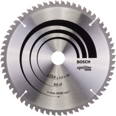 Bosch Kreissägeblatt Optiline Wood, Ø 254mm, 60Z(Bohrung 30mm, für Kapp- & Gehrungssägen)