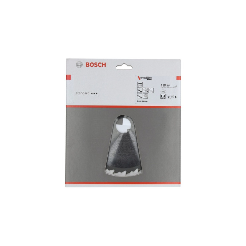 Bosch Kreissägeblatt Speedline Wood, Ø 190mm, 24Z(Bohrung 30mm, für Handkreissägen)