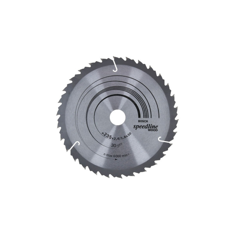 Bosch Kreissägeblatt Speedline Wood, Ø 235mm, 30Z(Bohrung 30mm, für Handkreissägen)