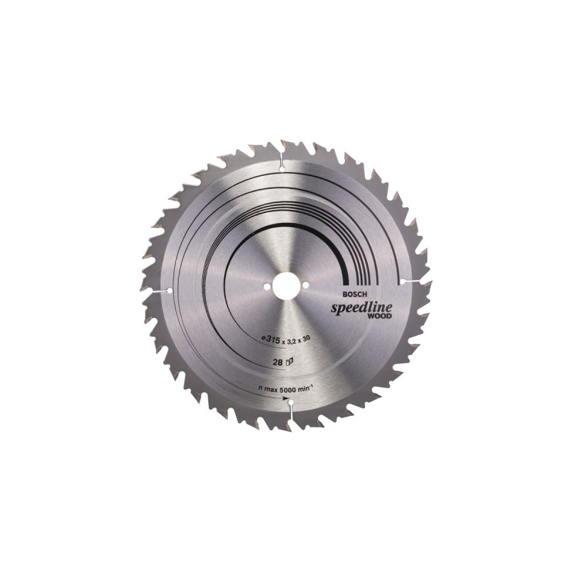 Bosch Kreissägeblatt Speedline Wood, Ø 315mm, 28Z(Bohrung 30mm, für Tischkreissägen)