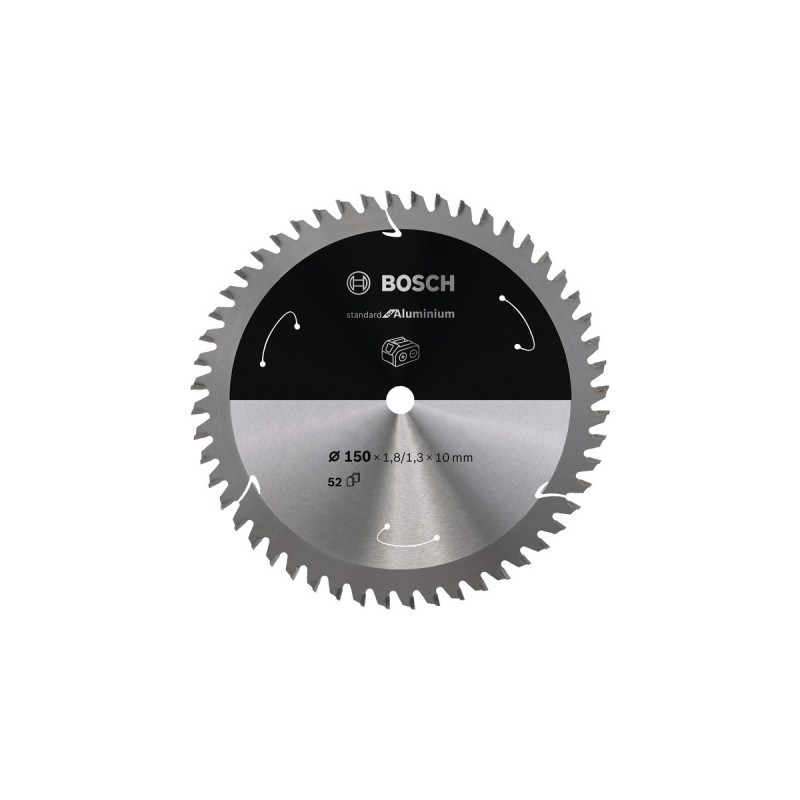 Bosch Kreissägeblatt Standard for Aluminium, Ø 150mm, 52Z(Bohrung 10mm, für Akku-Handkreissägen)