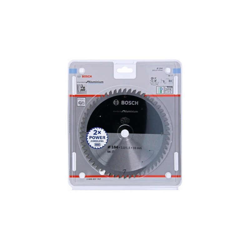 Bosch Kreissägeblatt Standard for Aluminium, Ø 184mm, 56Z(Bohrung 16mm, für Akku-Kappsägen)