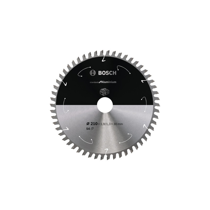 Bosch Kreissägeblatt Standard for Aluminium, Ø 210mm, 54Z(Bohrung 30mm, für Akku-Tischkreissägen)