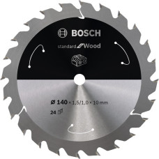 Bosch Kreissägeblatt Standard for Wood, Ø 140mm, 24Z(Bohrung 10mm, für Akku-Handkreissägen)