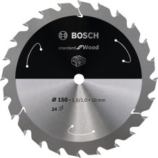 Bosch Kreissägeblatt Standard for Wood, Ø 150mm, 24Z(Bohrung 10mm, für Akku-Handkreissägen)